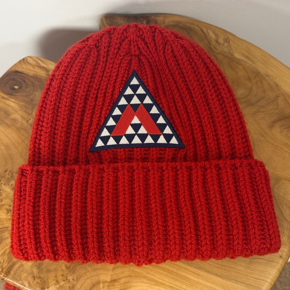 NWOT Moncler Red Ribbed Beanie - Picture 3 of 6